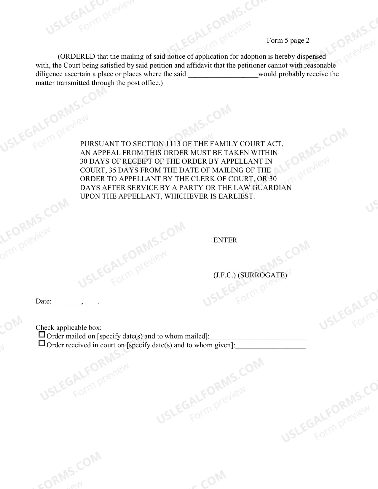 Preview Order of Publication