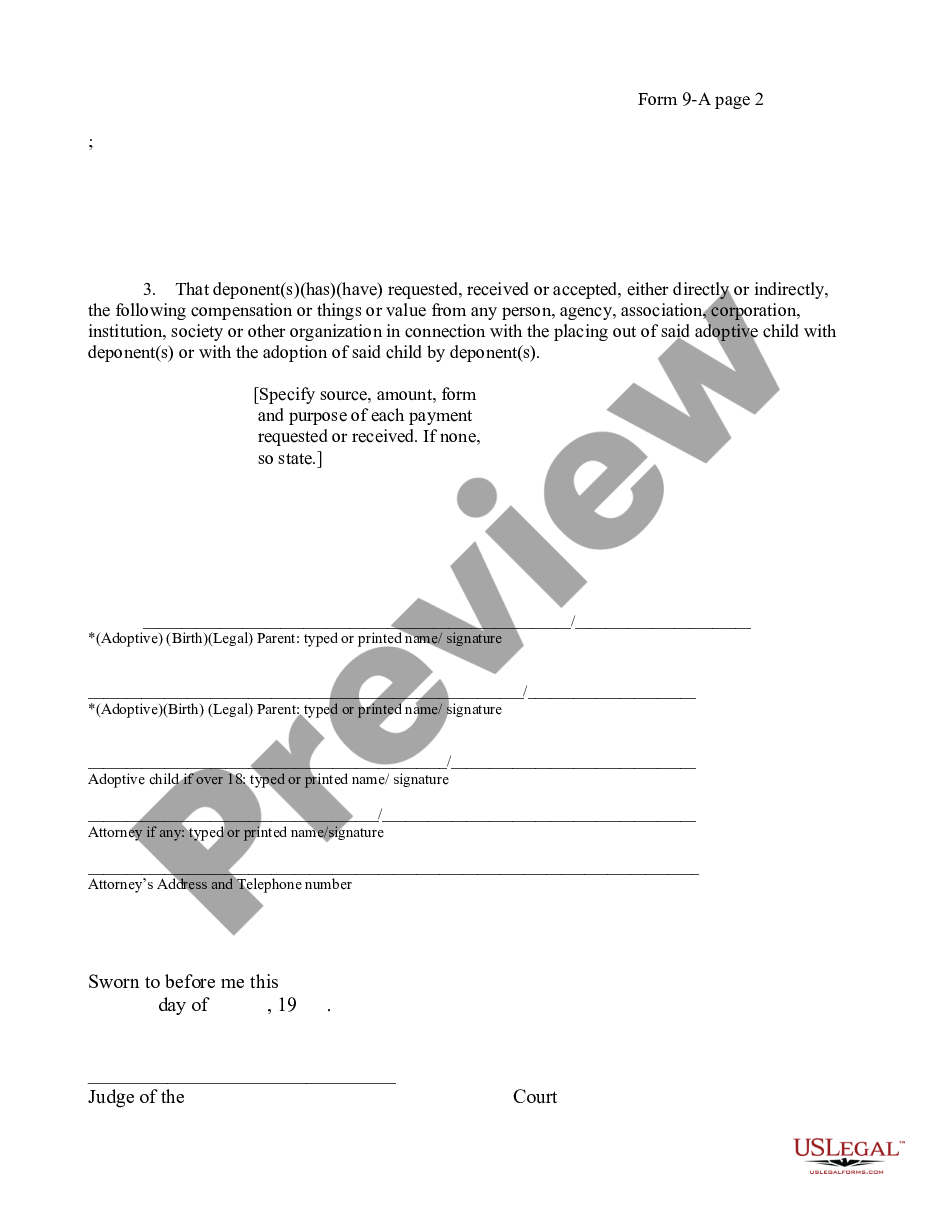 page 1 Affidavit of Financial Disclosure - Parents - Agency preview