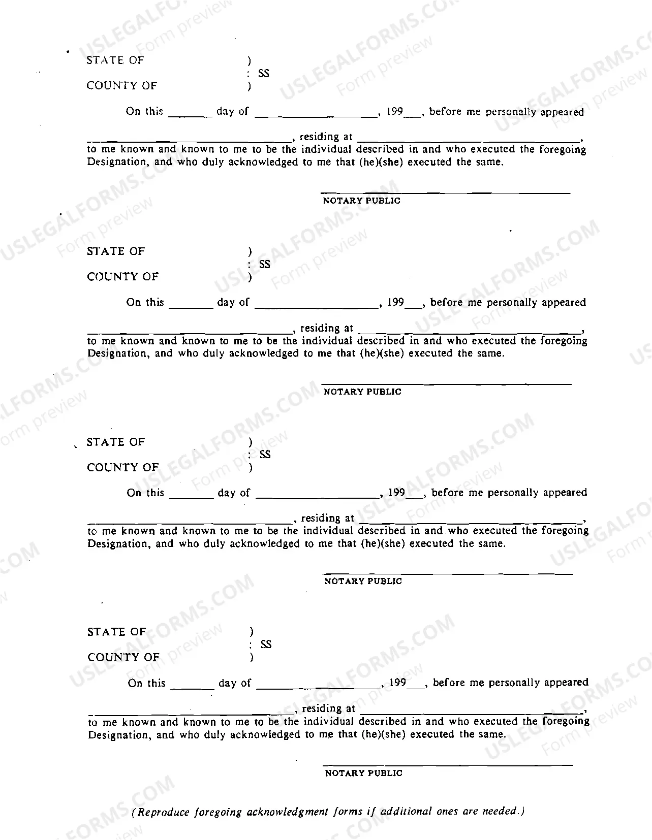 Preview Instructions For Filing Designation of Secretary of State
