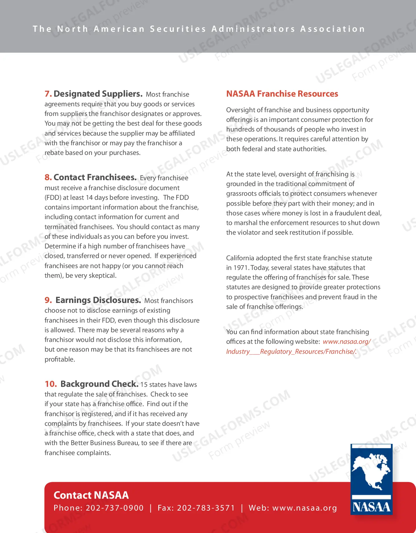 Preview Informed Investor Advisory on Franchising