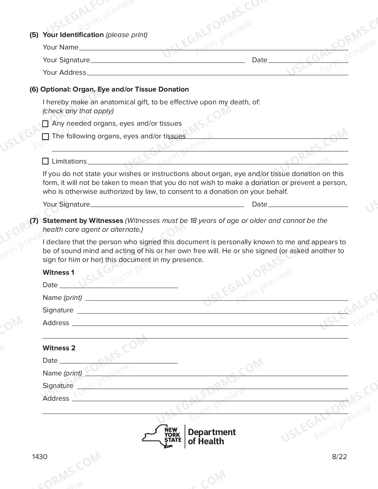 Preview Healthcare Proxy Form Instructions