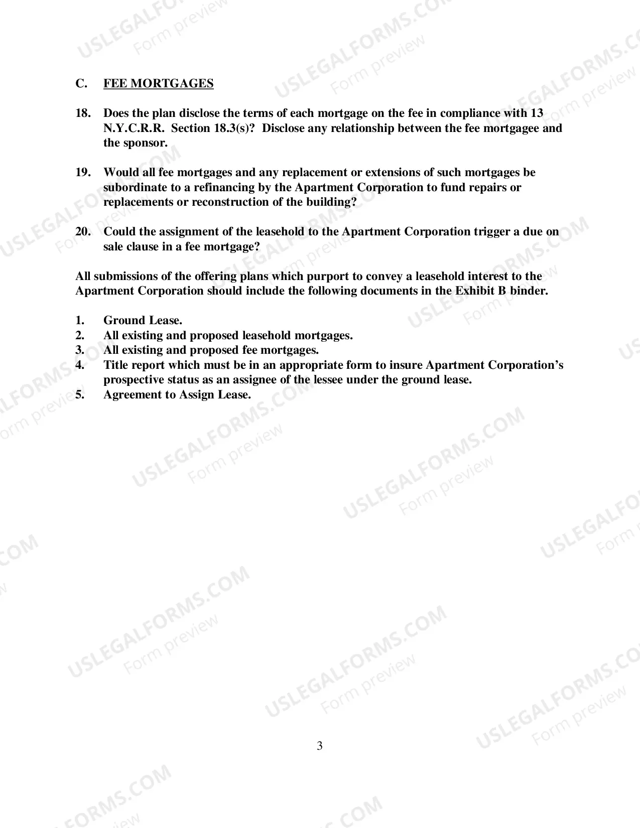 Preview Leasehold Coop Questionnaire