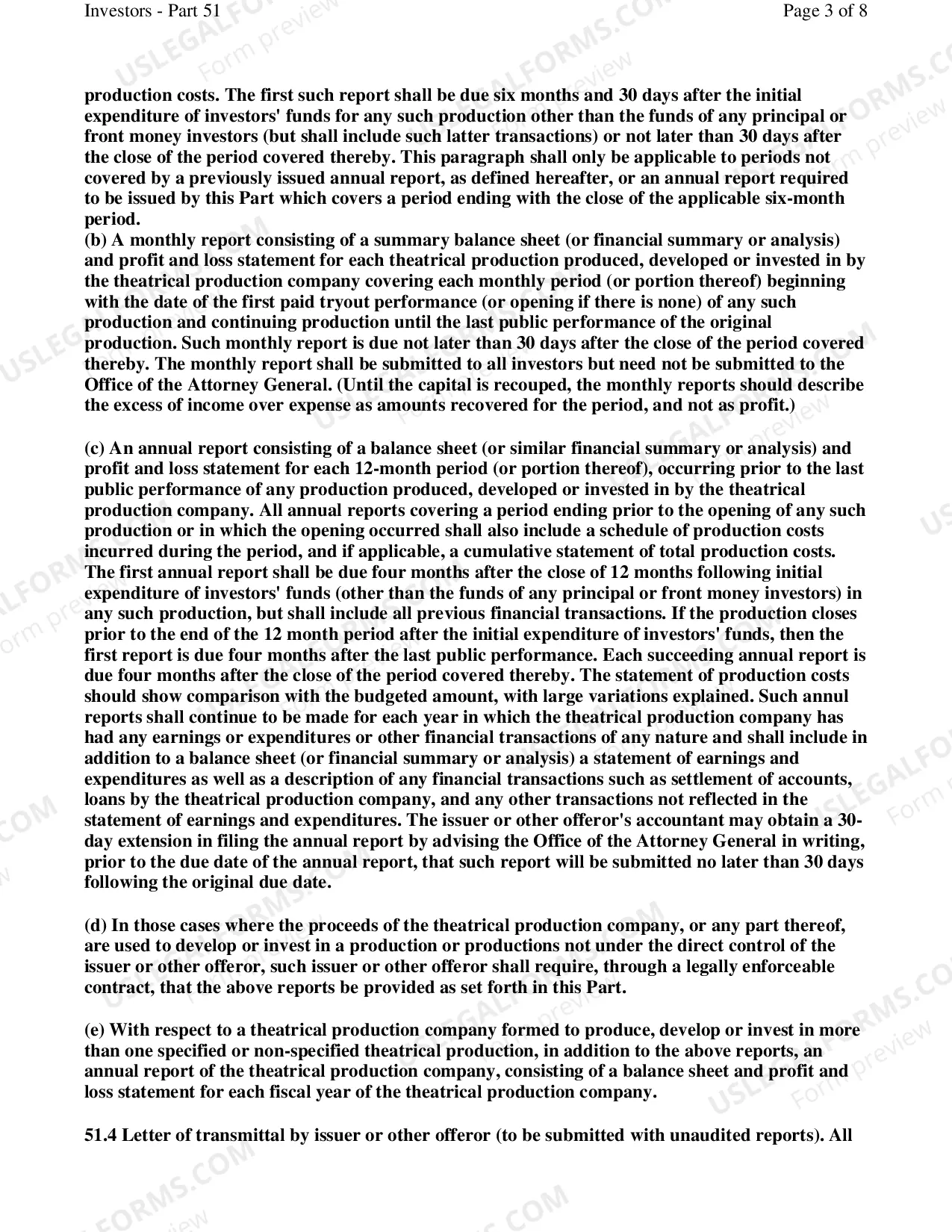 Preview Part 51 Theatrical Accounting