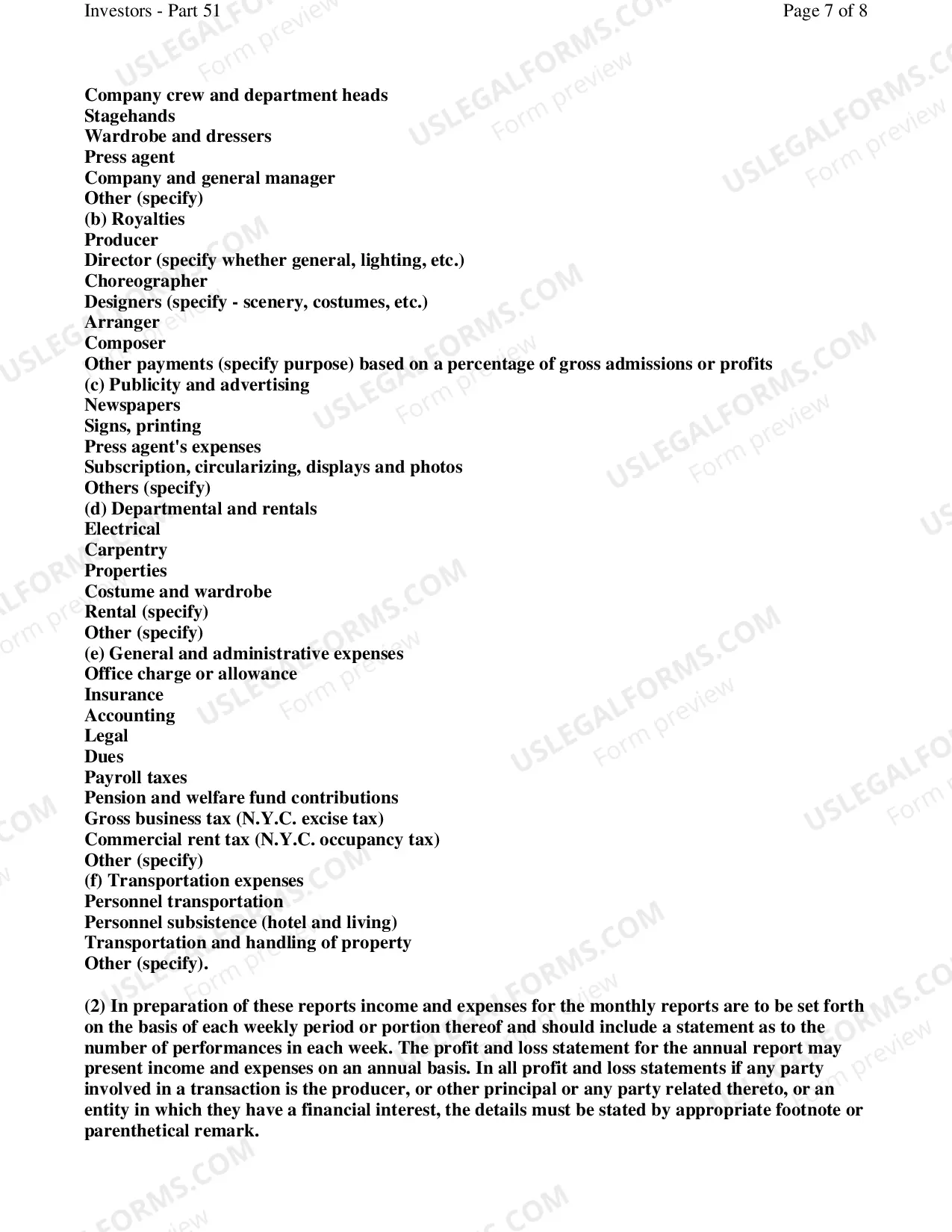 Preview Part 51 Theatrical Accounting
