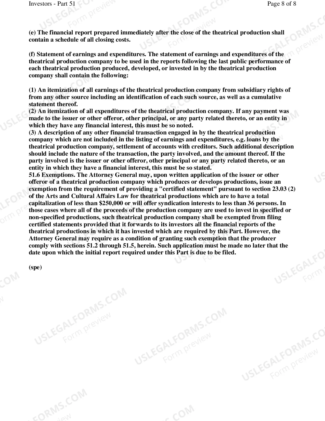 Preview Part 51 Theatrical Accounting