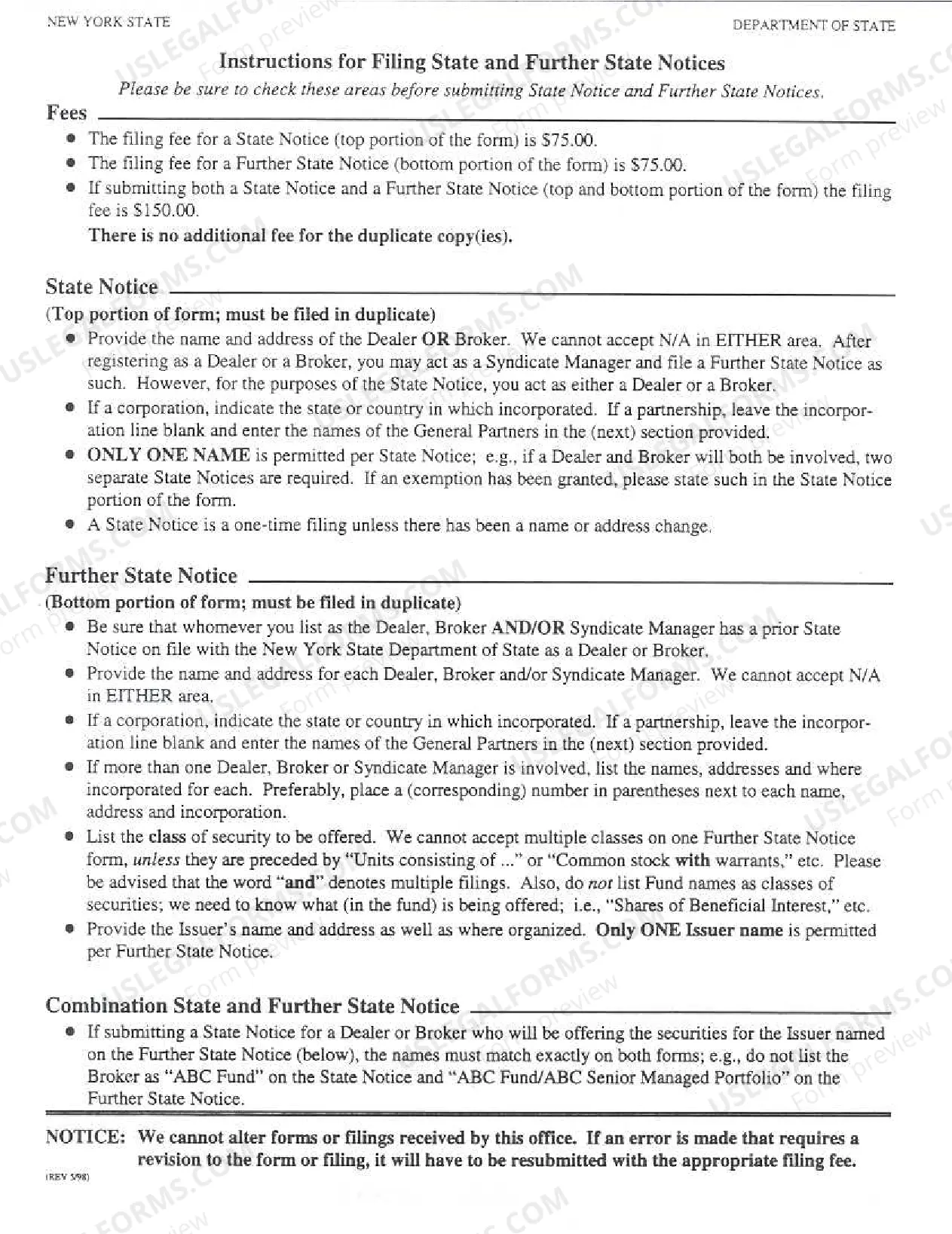 Preview State Notice