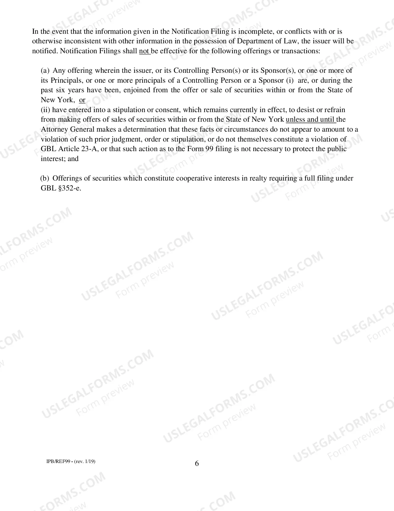Preview Notification Filing