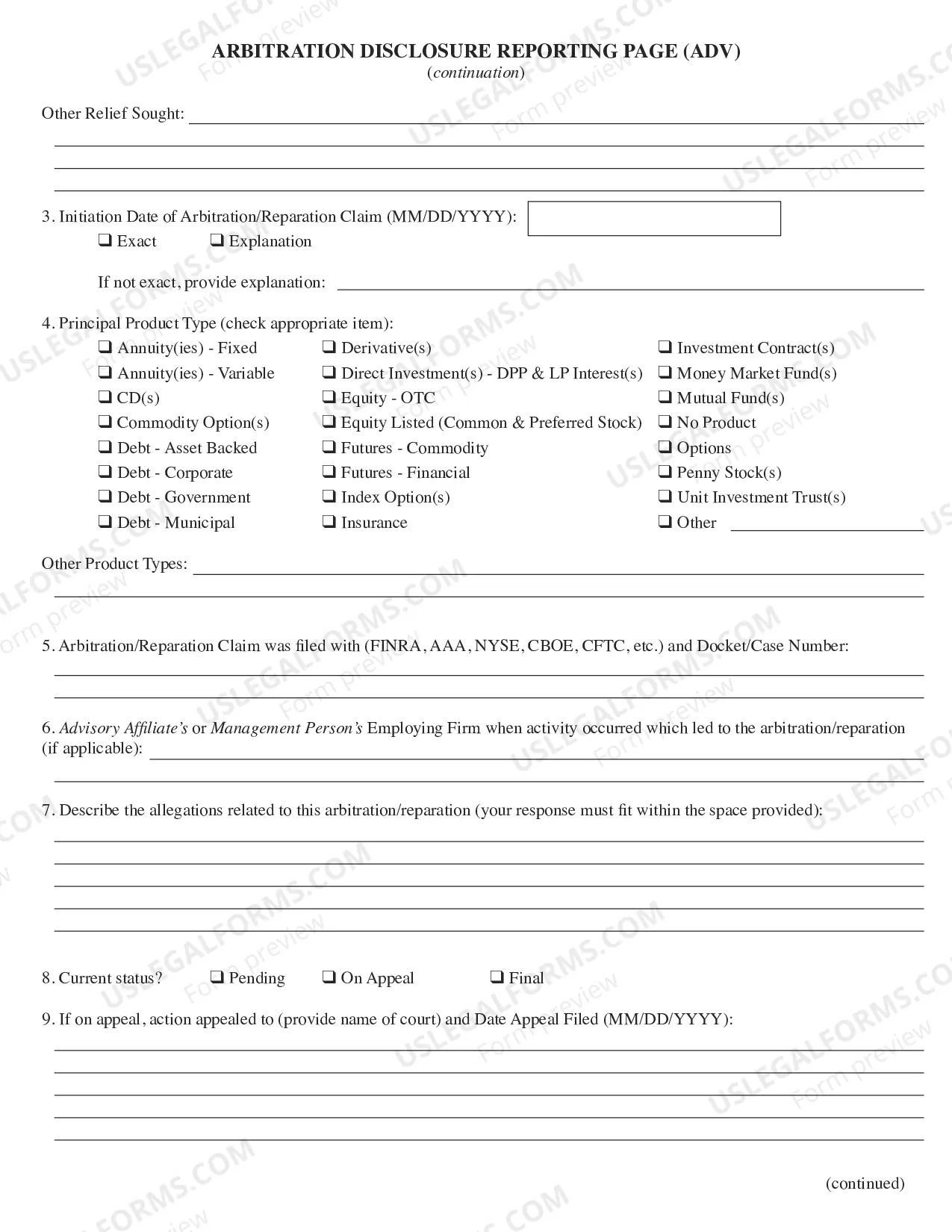 Preview Form ADV- Part 1B Uniform Application for Investment Adviser Registration