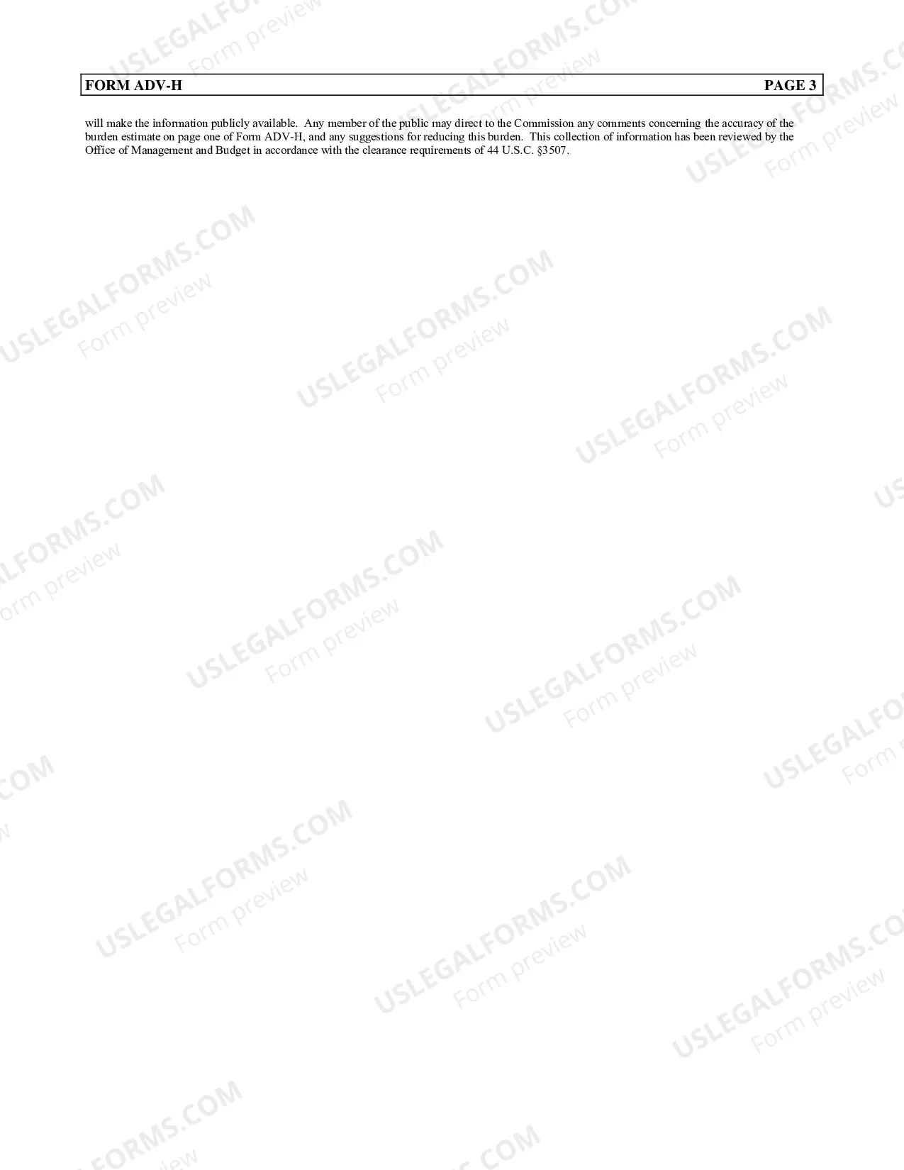 Preview Form ADV-H Application for a Temporary or Continuing Hardship Exemption