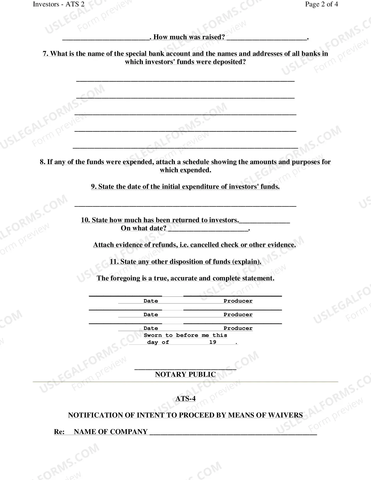 Preview Discontinuance of Offering