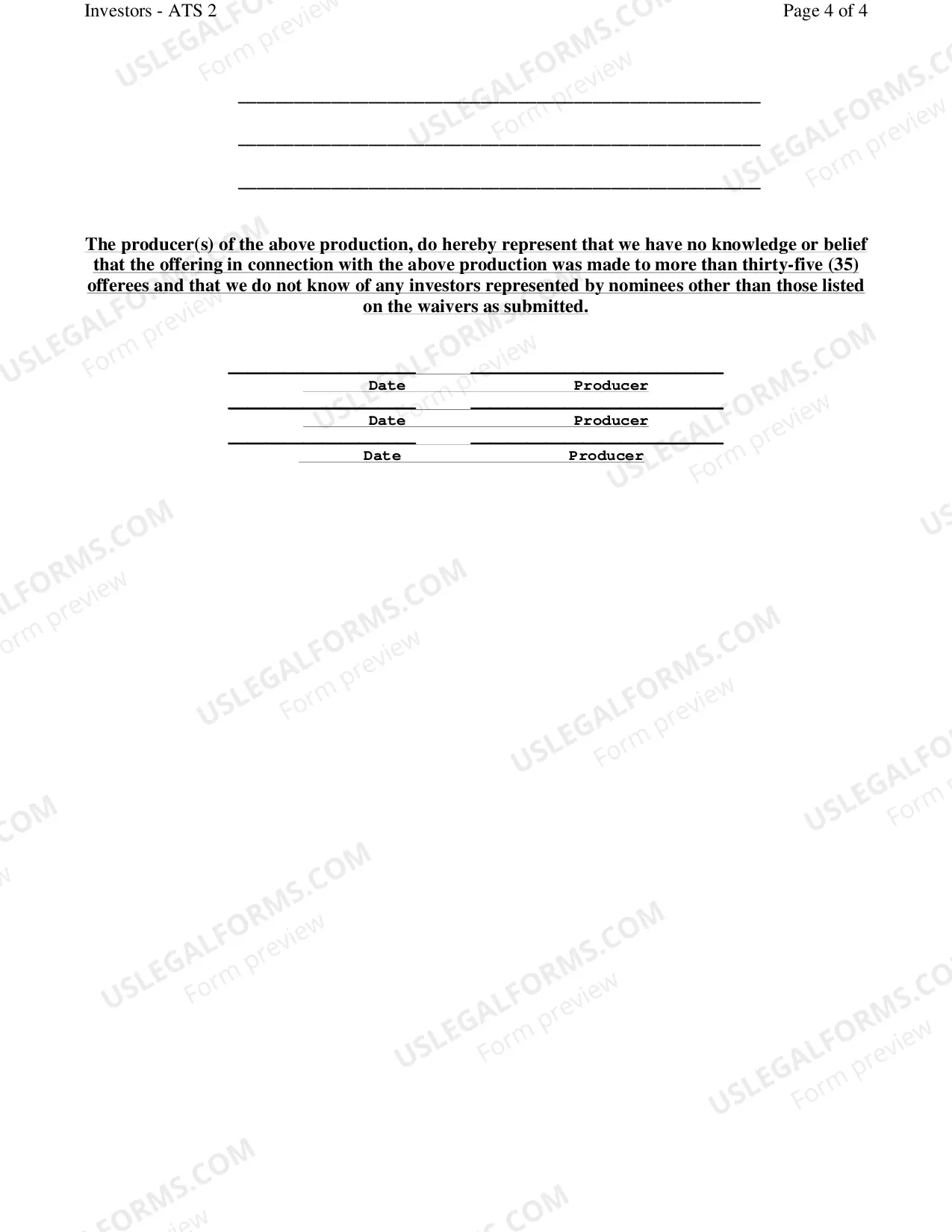 Preview Discontinuance of Offering