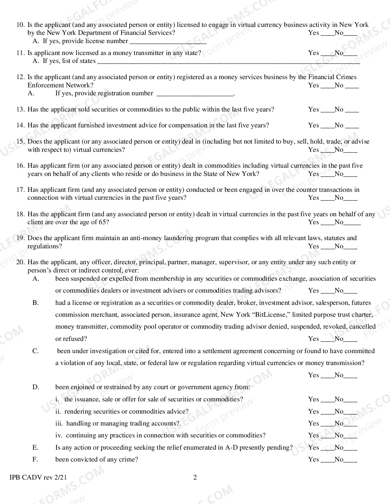 Preview Commody Investment Advisor Statement