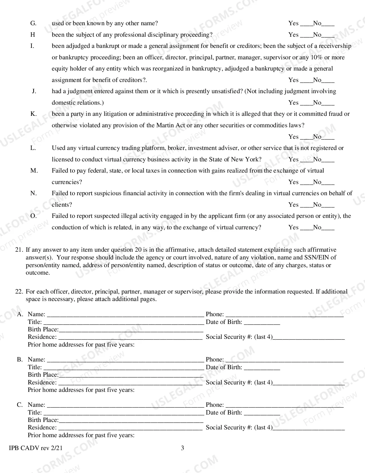 Preview Commody Investment Advisor Statement