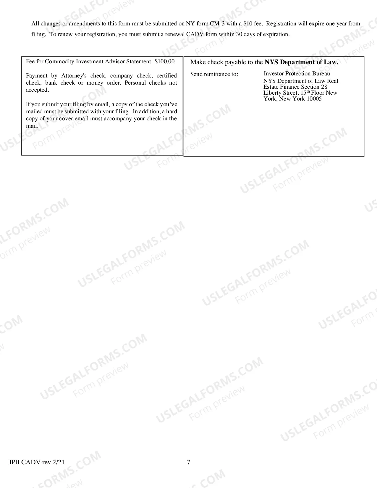 Preview Commody Investment Advisor Statement