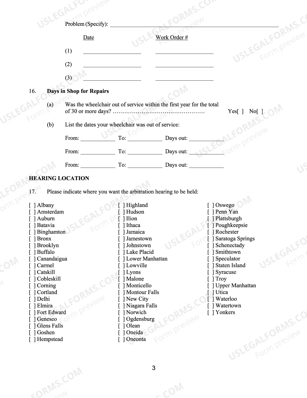Preview Wheelchair Arbitration Form