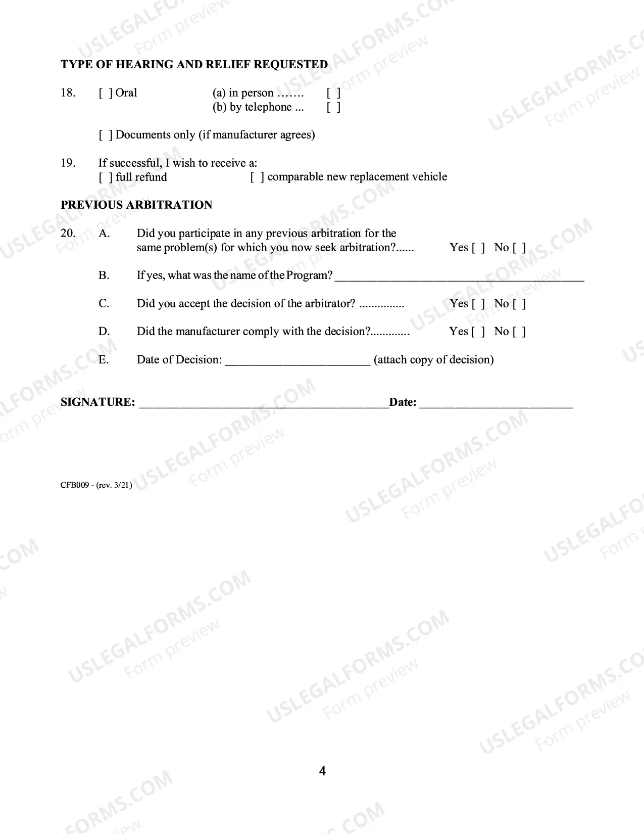 Preview Wheelchair Arbitration Form