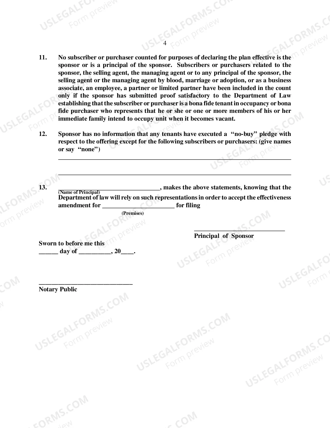 Preview E-1 Sample Effectiveness Affidavit