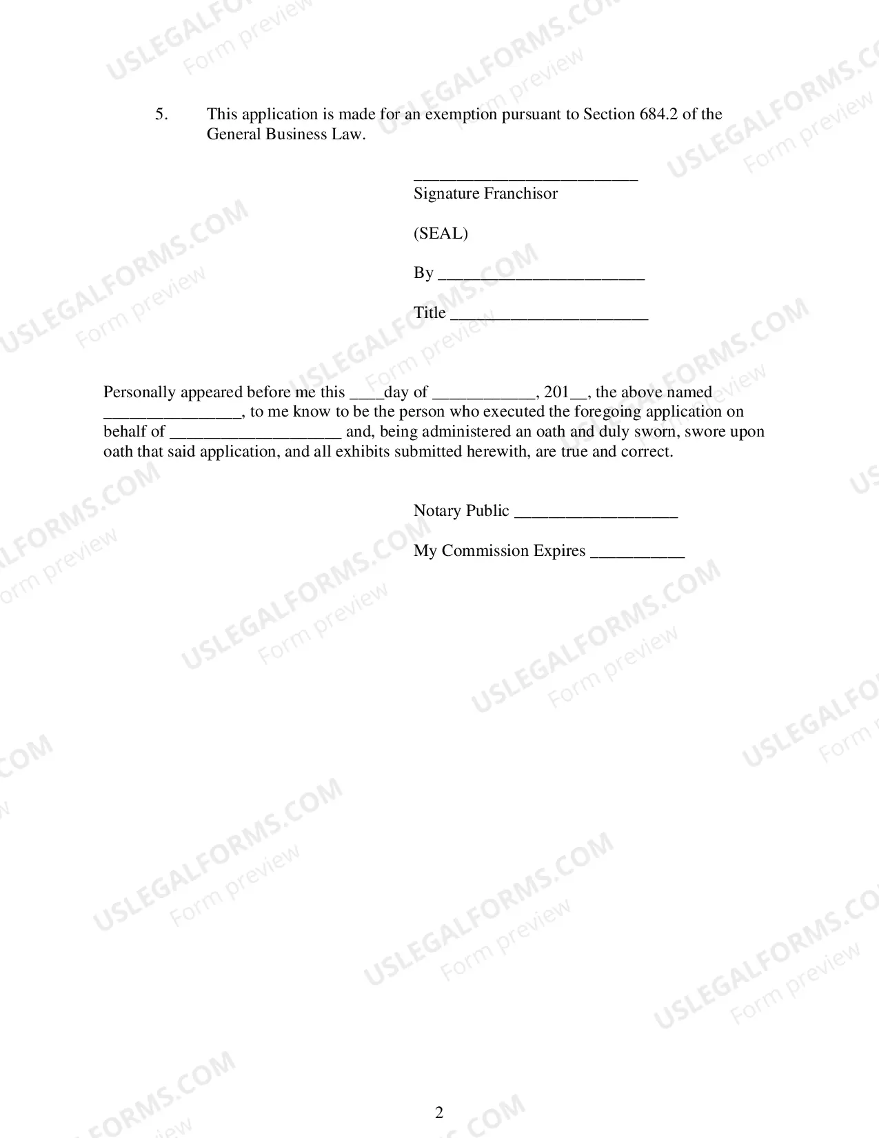 Preview Net Worth Exemption Form Pursuant To GBL 684(2)