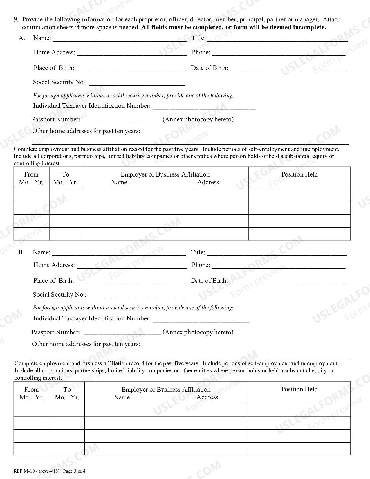 Preview M-10 Broker Dealer Statement with Instructions (revised 1/23/2018)
