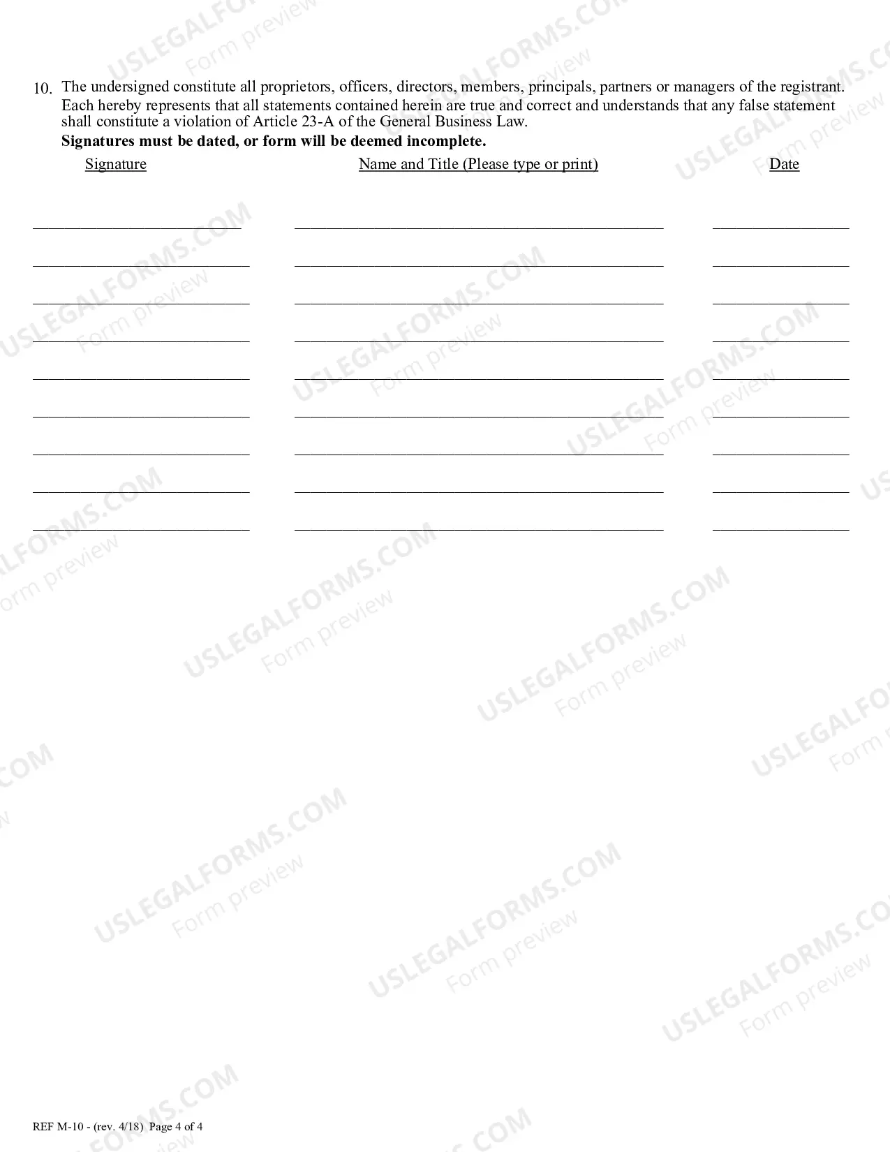 Preview M-10 Broker Dealer Statement with Instructions (revised 1/23/2018)