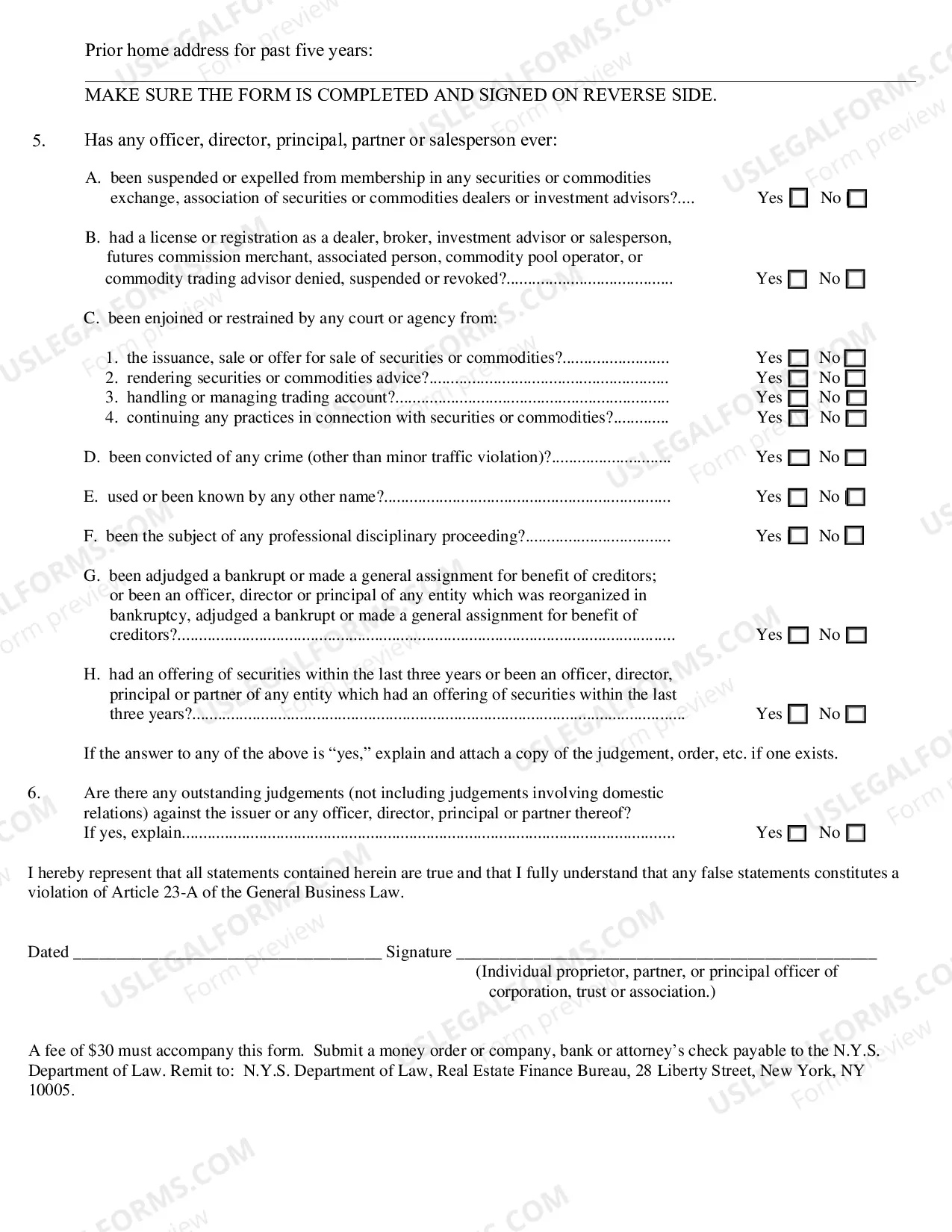 Preview M-3 Supplemental Broker Dealer Statement for Real Estate Finance Bureau