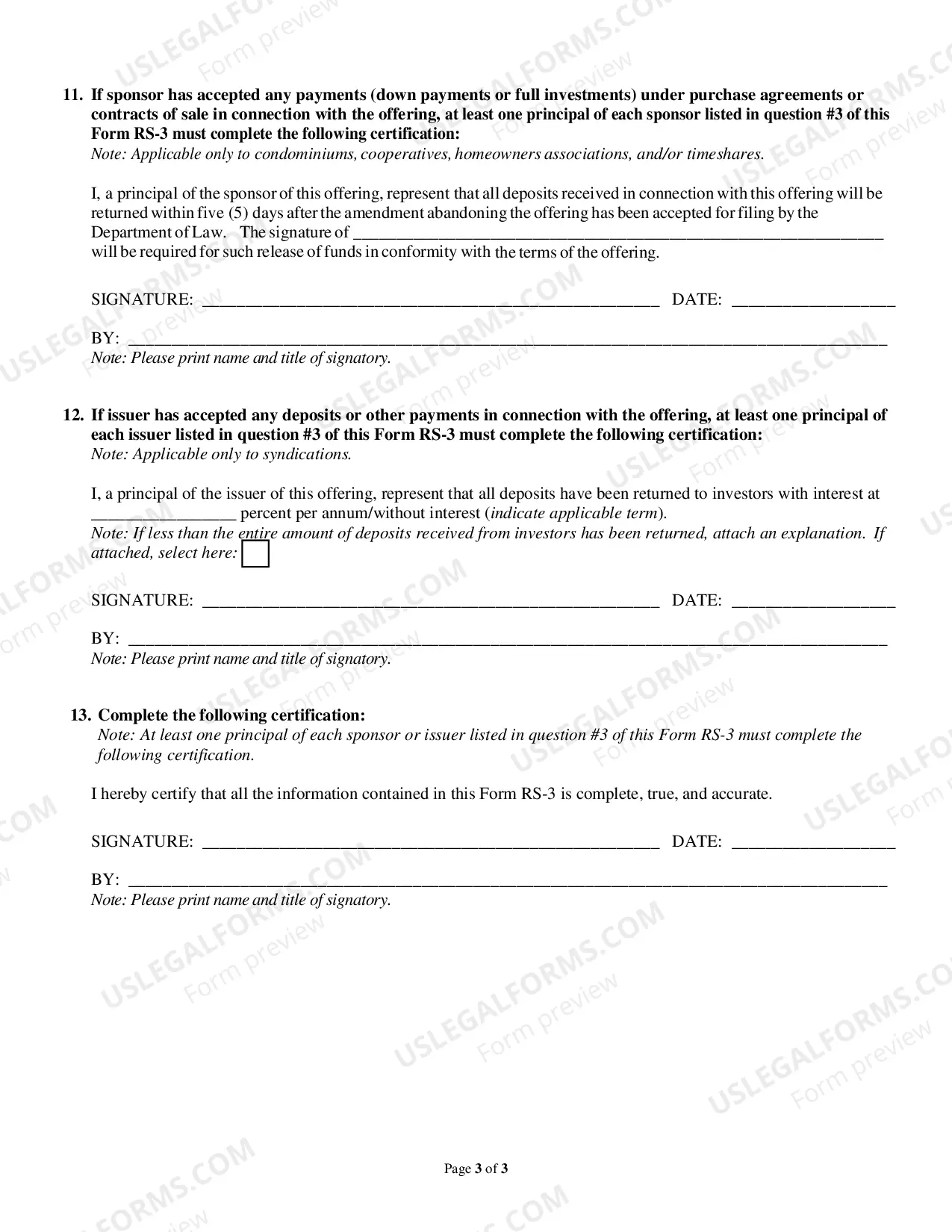 Preview RS-3 Abandonment of Offering