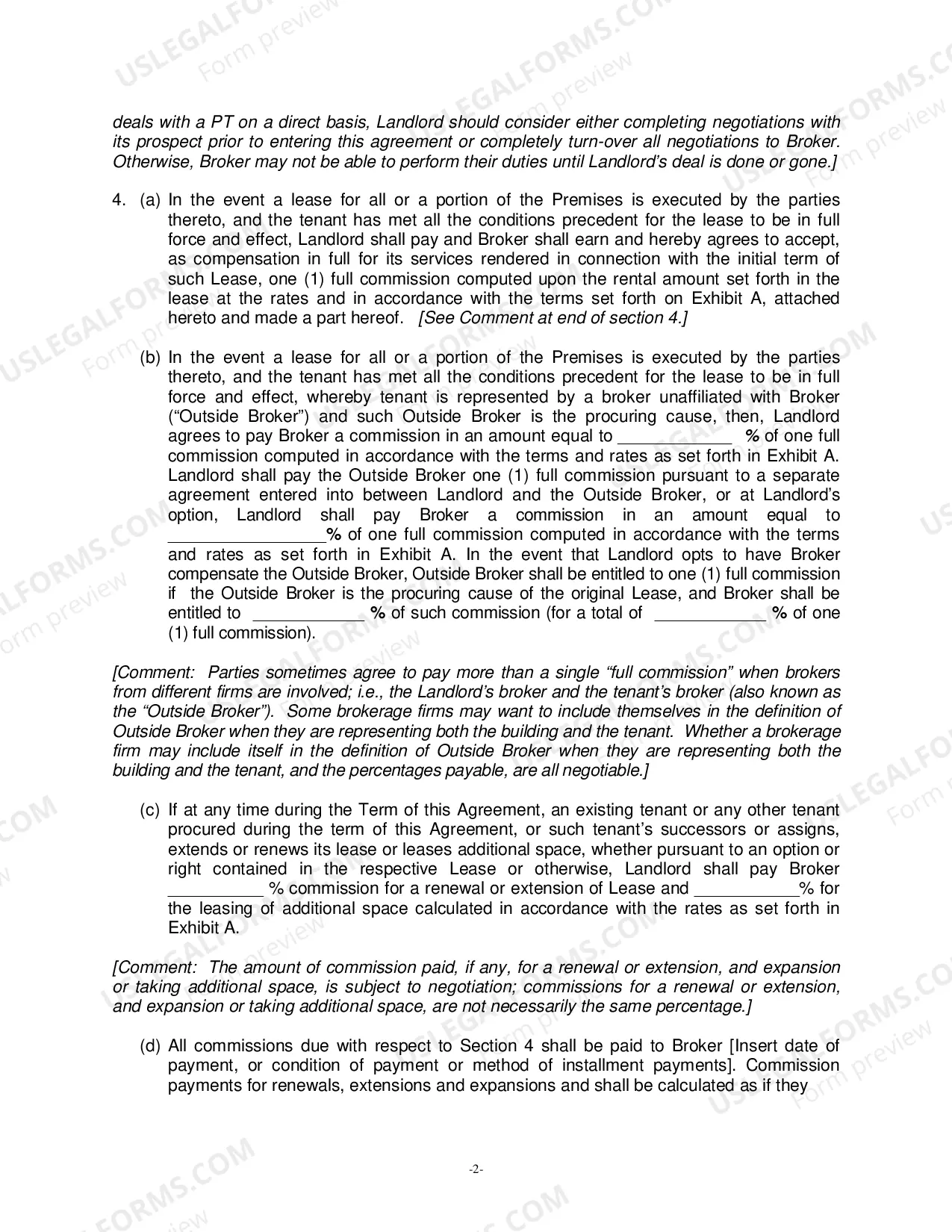 Preview Model Office Exclusive Brokerage Agreement