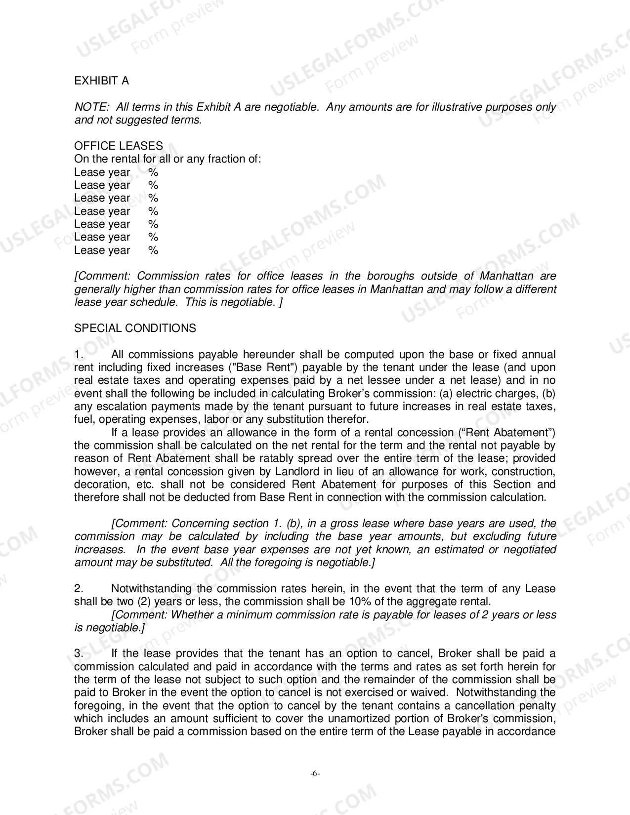 Preview Model Office Exclusive Brokerage Agreement