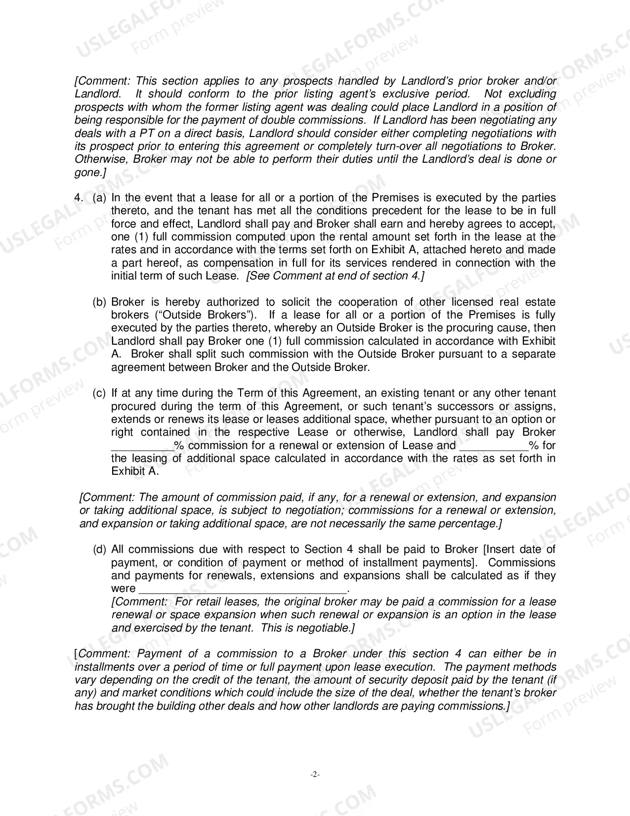 Preview Model Retail Exclusive Brokerage Agreement