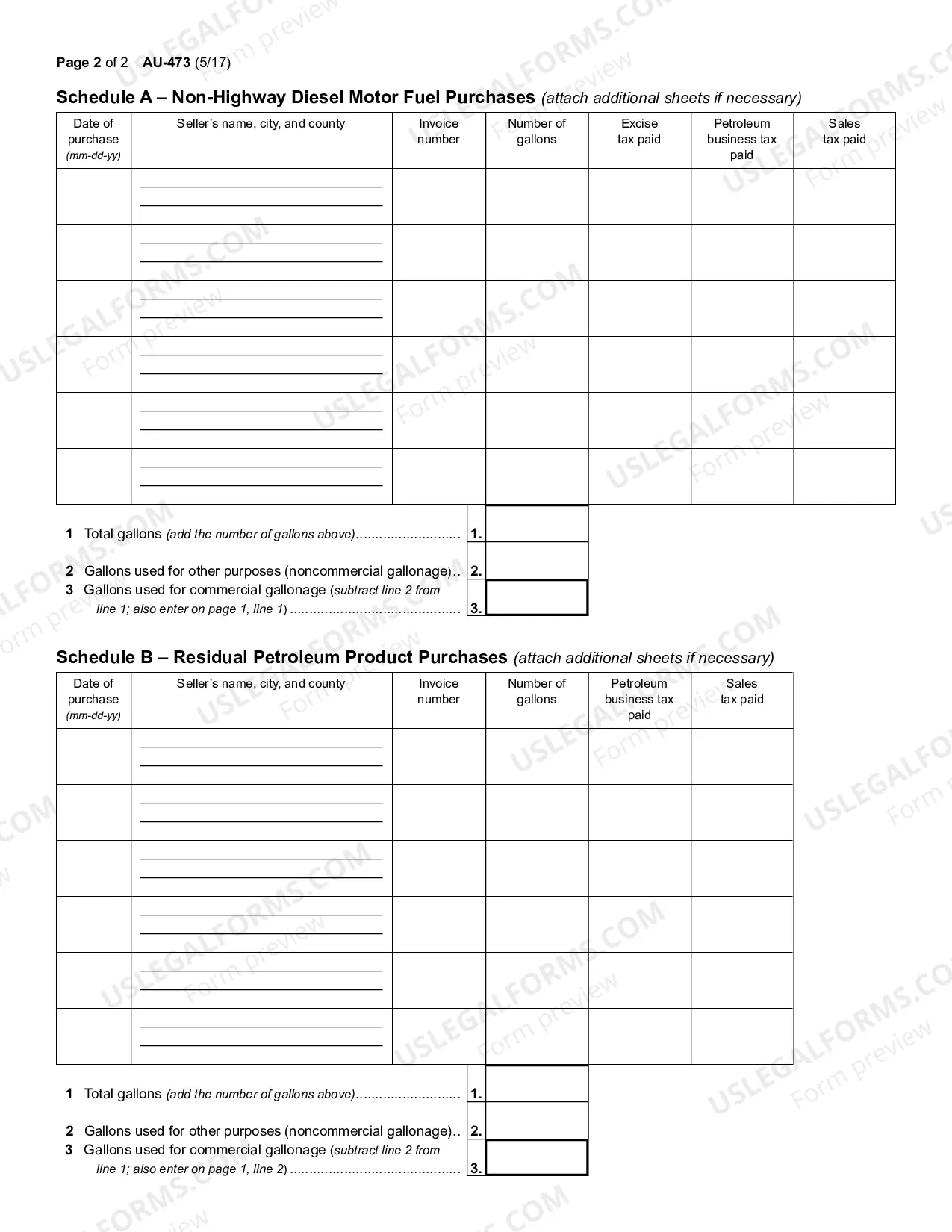 Preview Reimbursement Application for Petroleum Business Tax on Fuel Used for Commercial Gallonage.