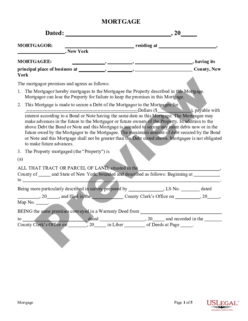 assignment of mortgage new york form