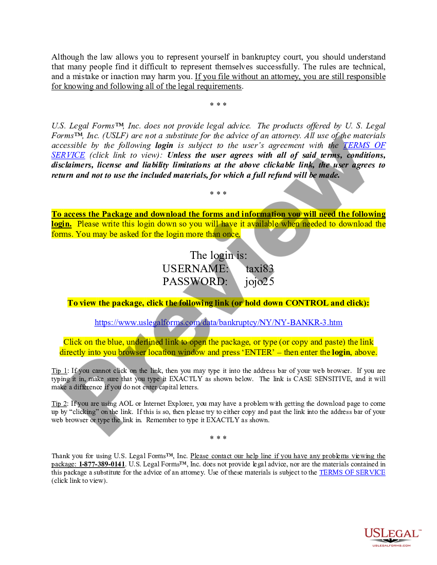 page 2 New York Southern District Bankruptcy Guide and Forms Package for Chapters 7 or 13 preview