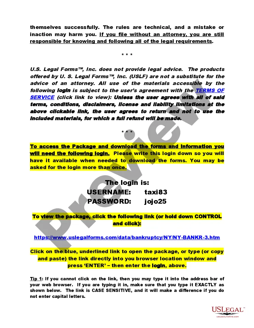 Get New York Southern District Bankruptcy Guide and Forms Package for Chapters 7 or 13 Preview New York Southern District Bankruptcy Guide and Forms Package for Chapters 7 or 13