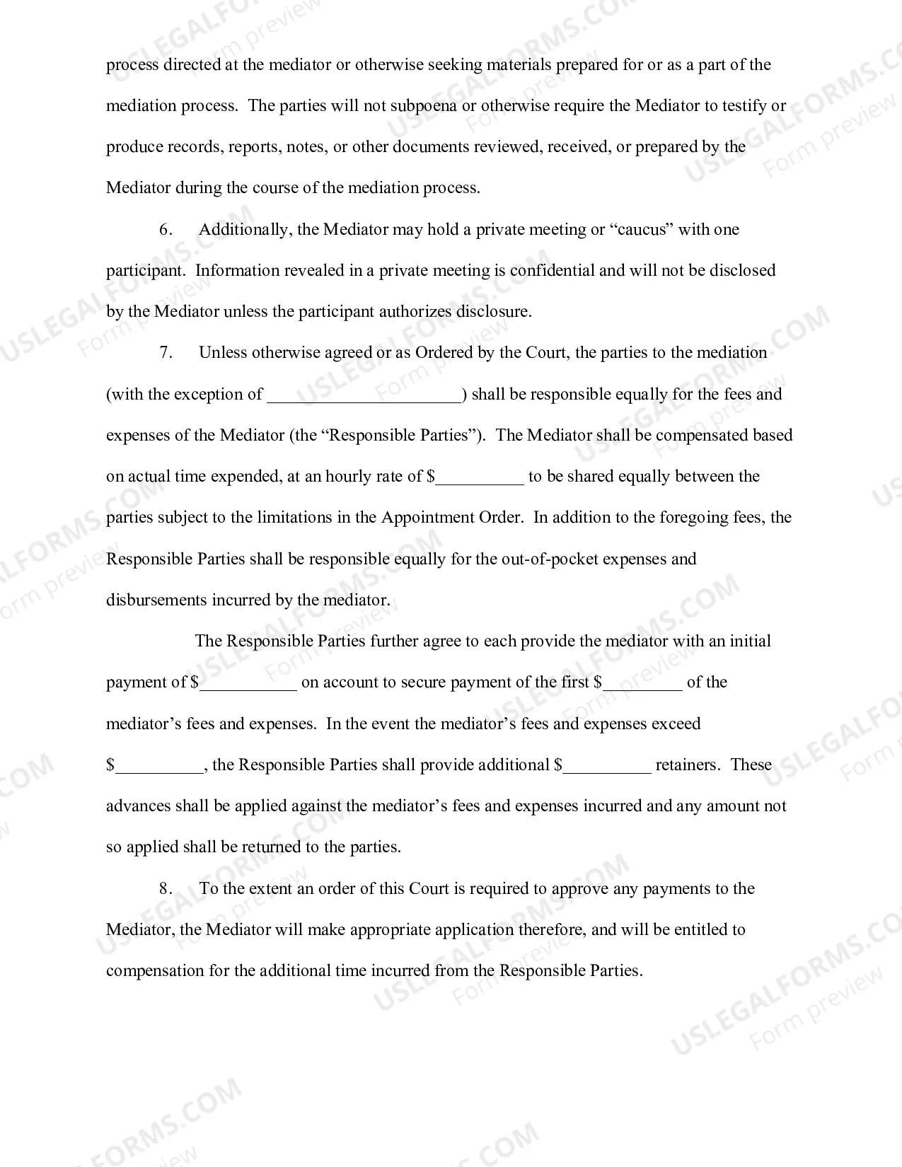 Preview Agreement To Mediate