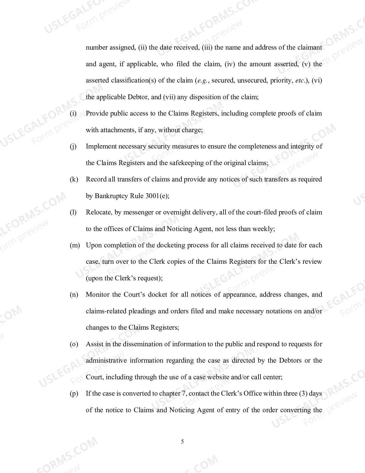 Preview Application For Order Appointing Claims And Noticing Agent