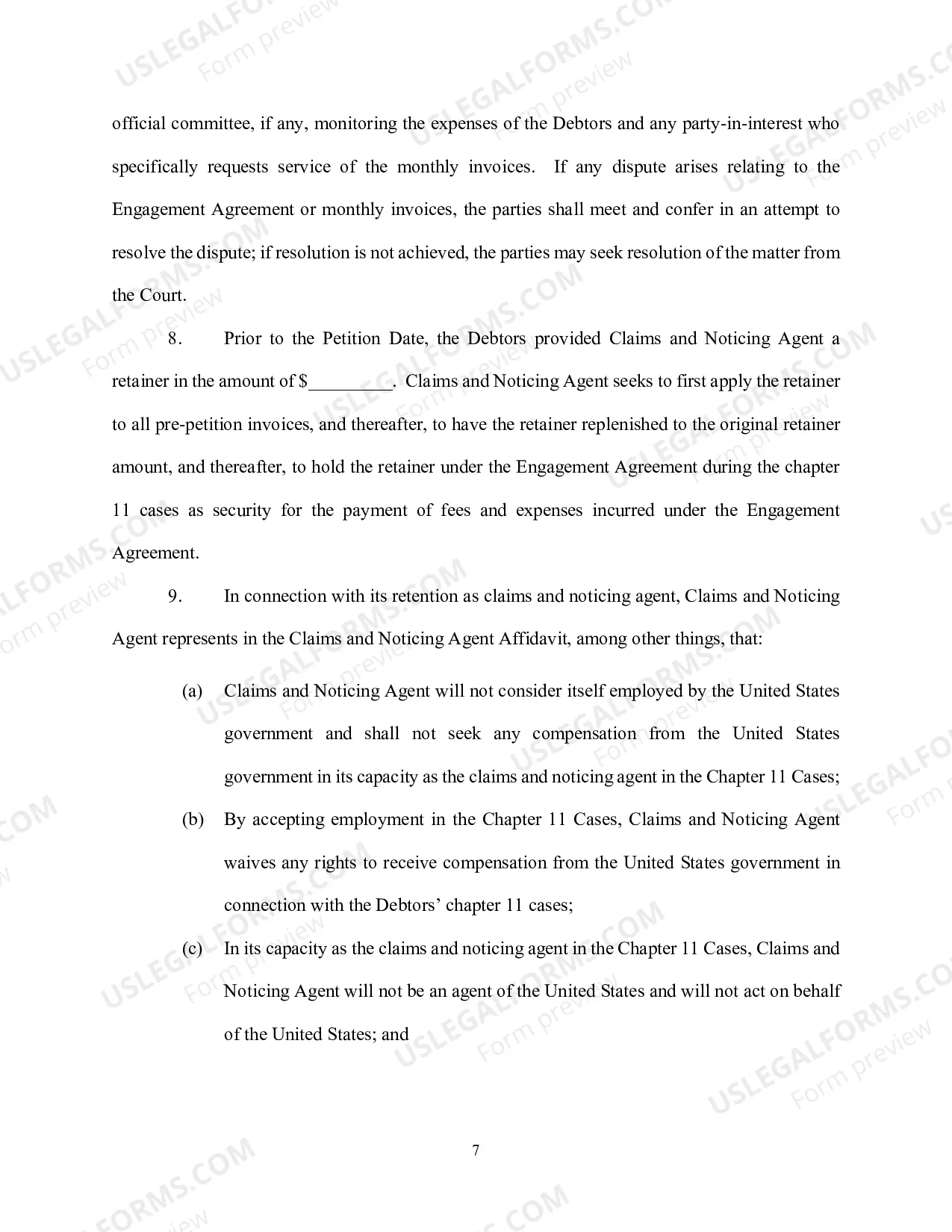 Preview Application For Order Appointing Claims And Noticing Agent