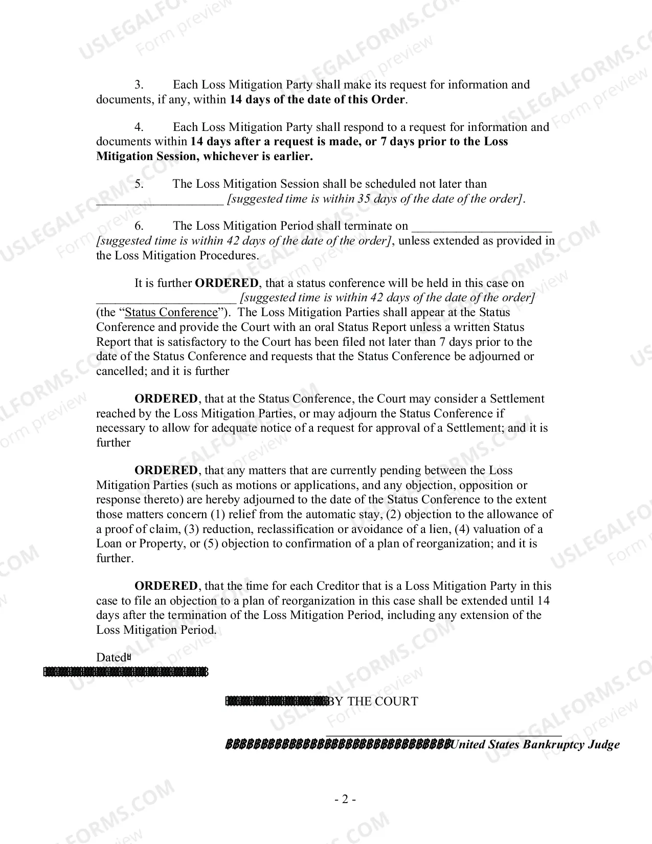 Preview Loss-Mitigation Order