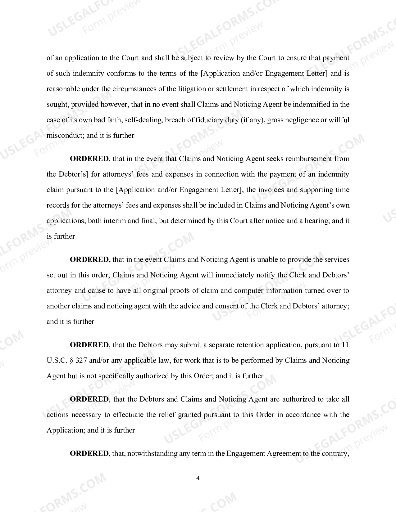 Preview Order Authorizing Retention And Appointment of Claims And Noticing Agent