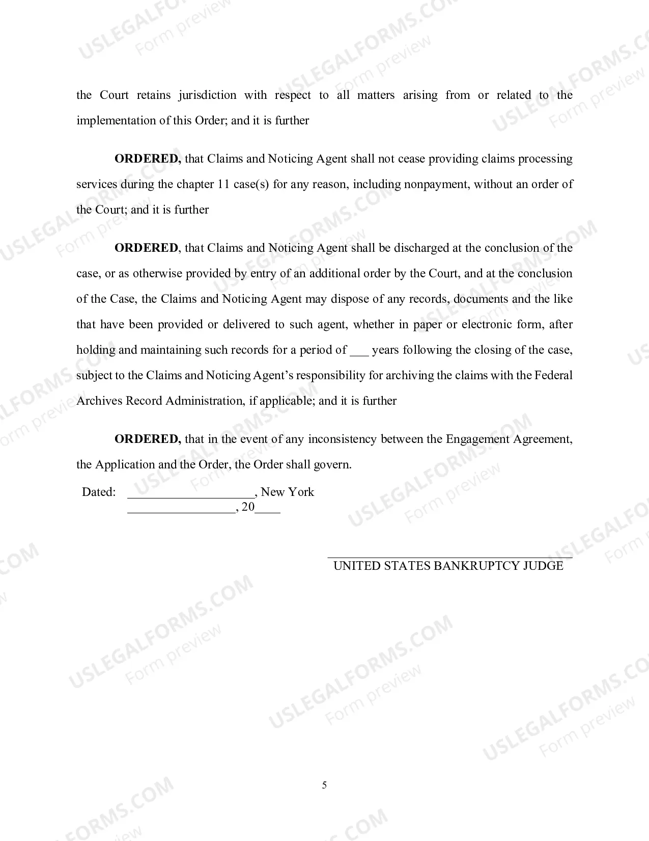 Preview Order Authorizing Retention And Appointment of Claims And Noticing Agent