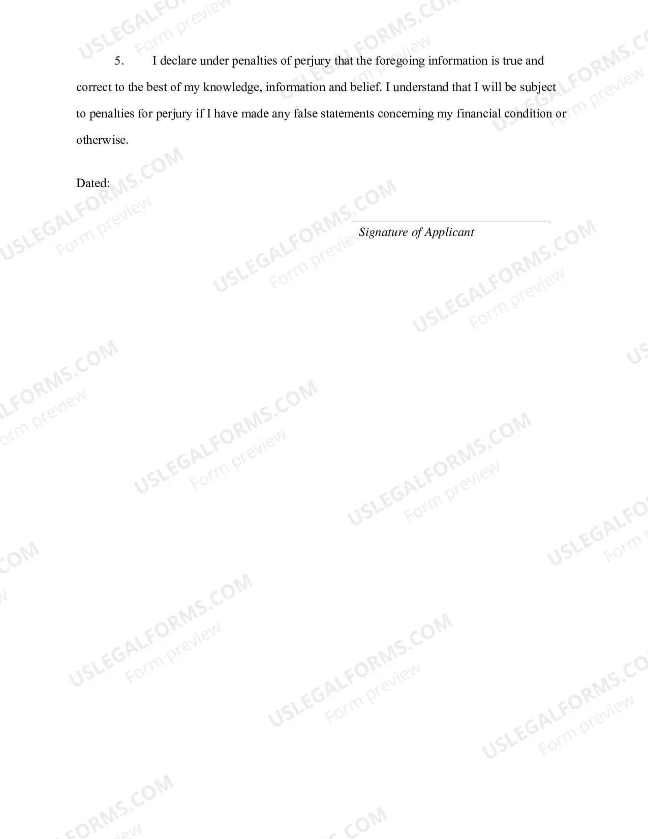 Preview Declaration In Support of Application For Mediation Advocate