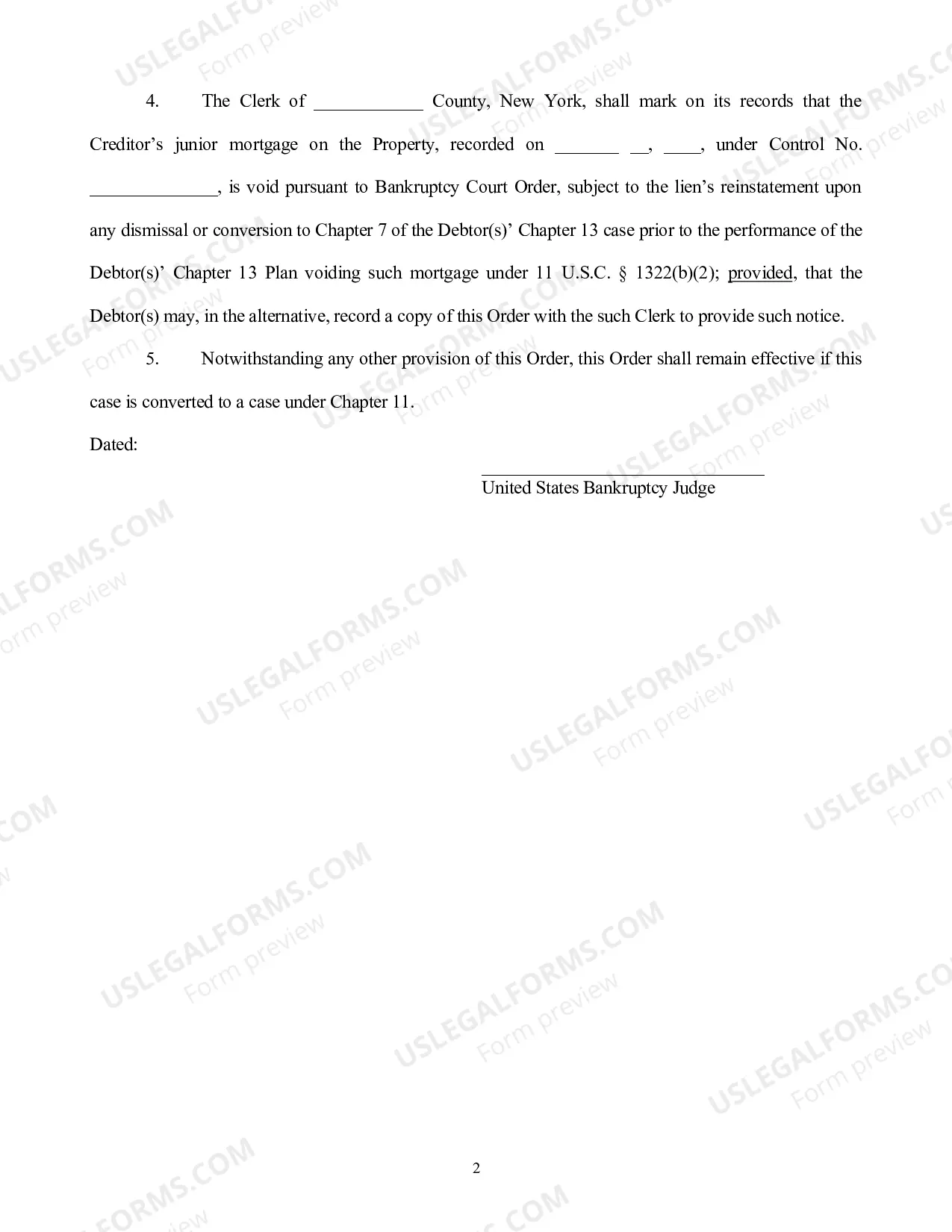 Preview Order Voiding JR Mortgage Under Chapter 13 Plan