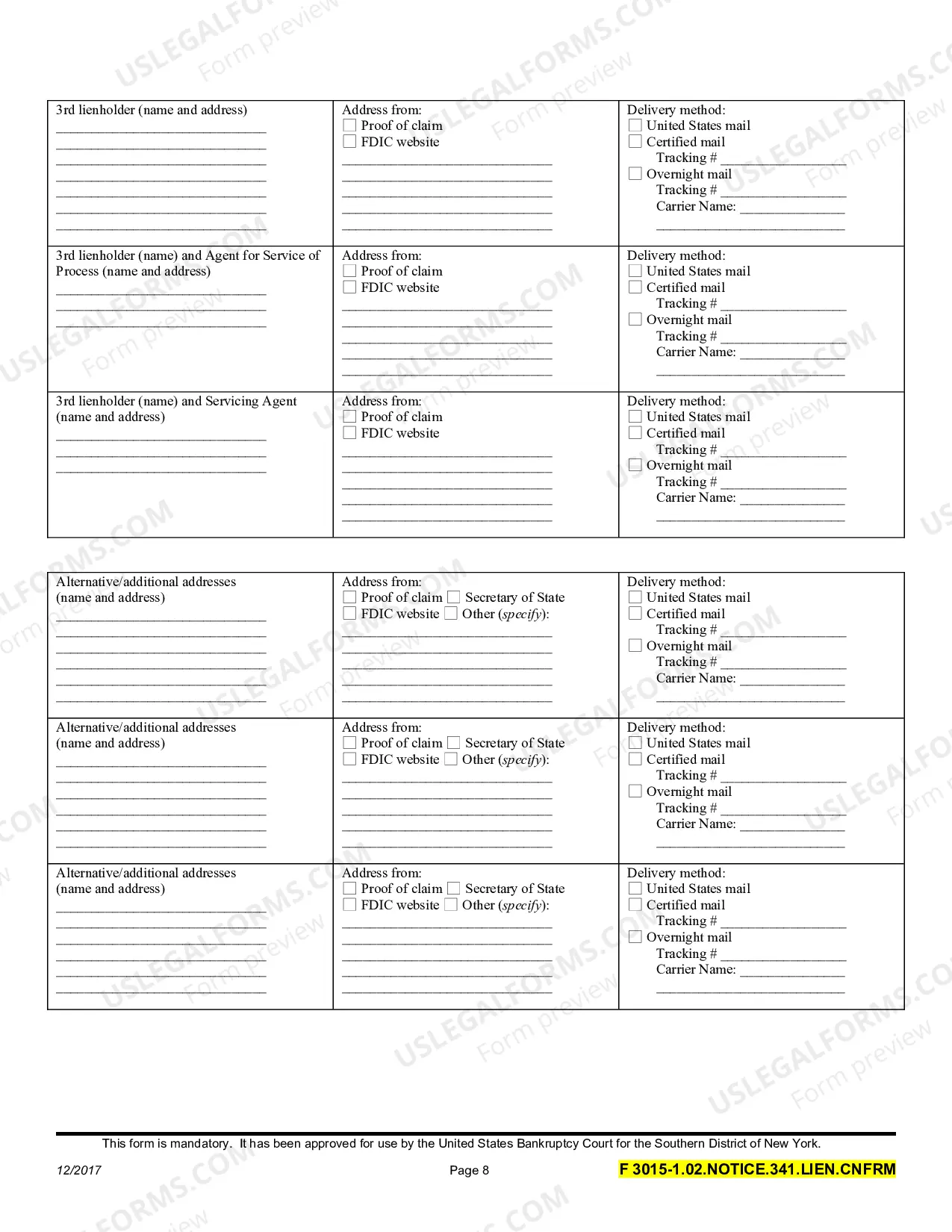 Preview Lien Notice (Fillable)