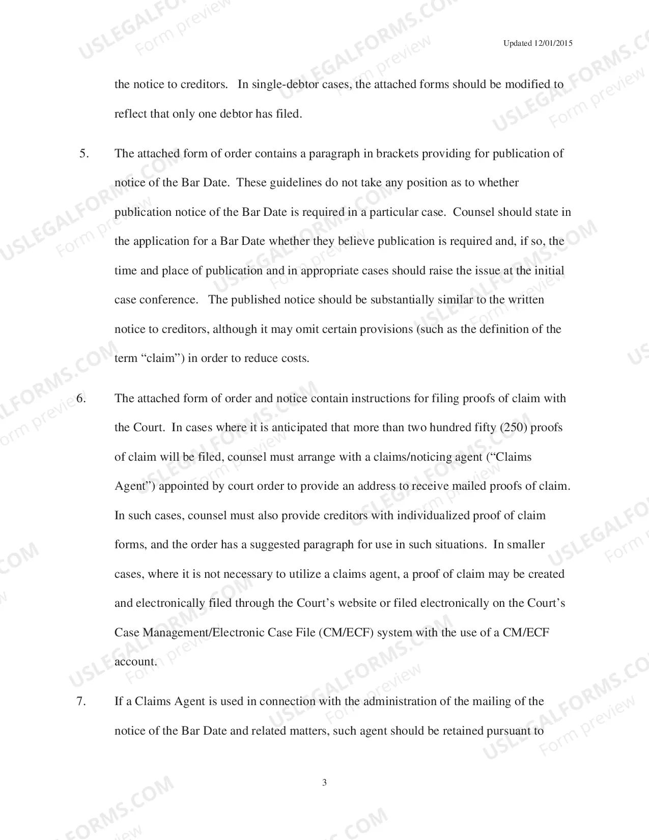 Preview Procedural Guidelines for Filing Request for Orders to Set Last Date for Filing Proofs of Claim