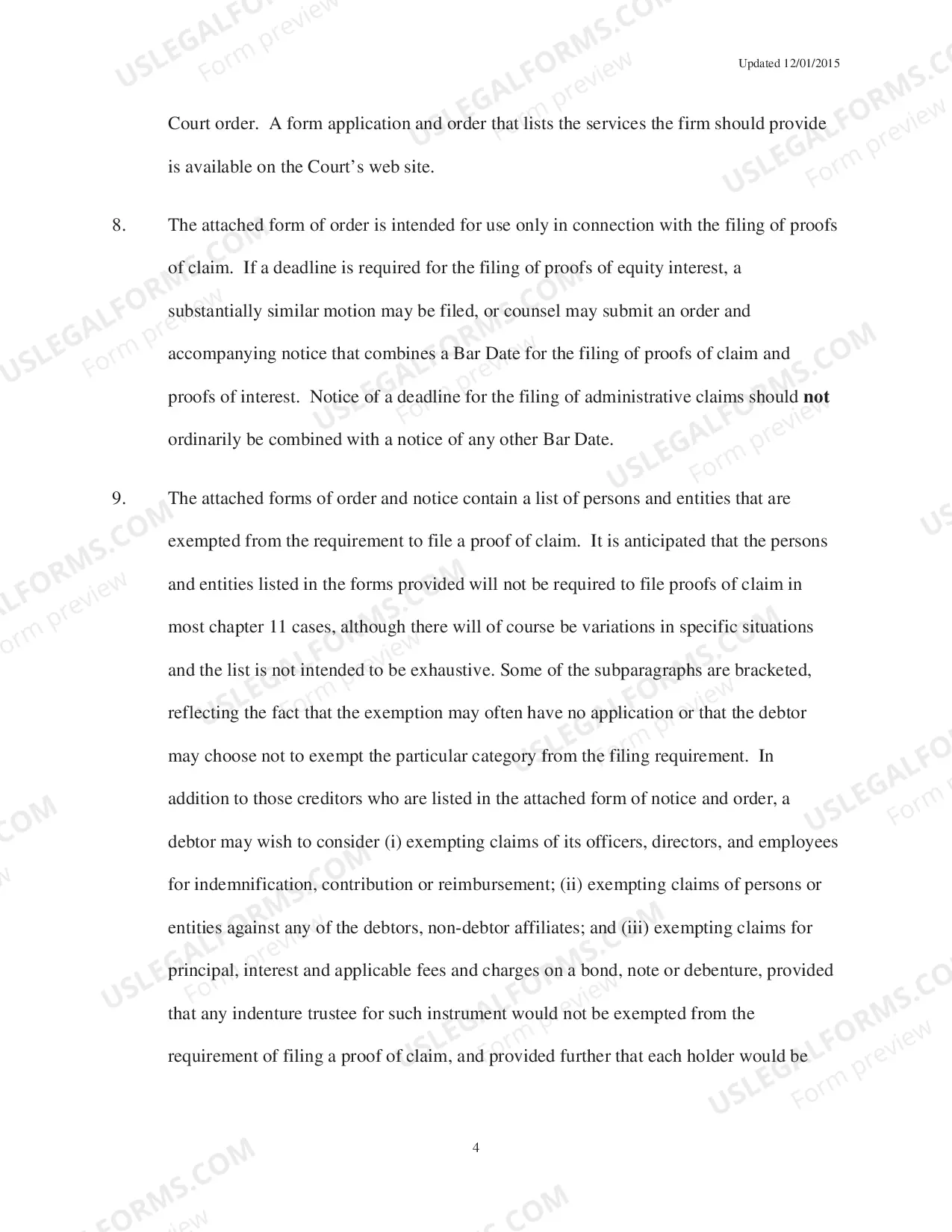 Preview Procedural Guidelines for Filing Request for Orders to Set Last Date for Filing Proofs of Claim