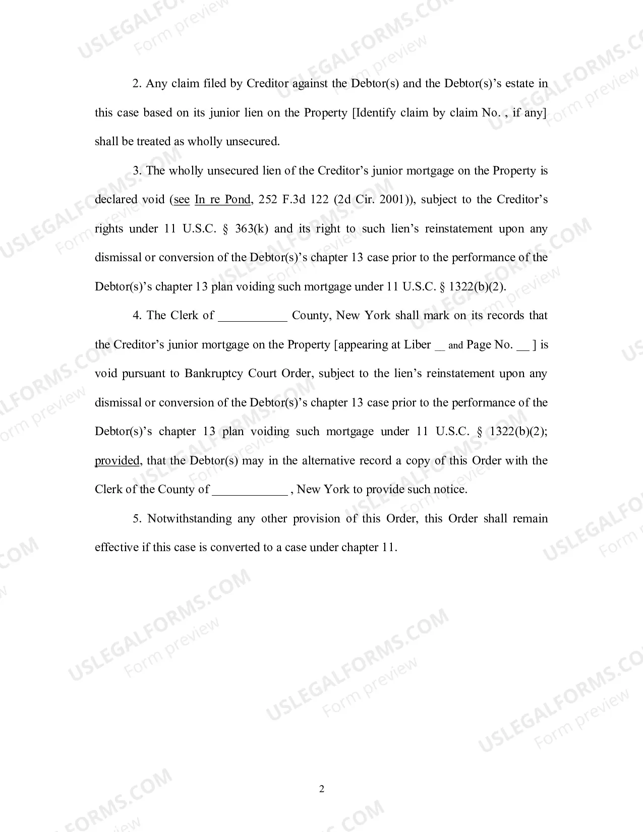 Preview Order Voiding Mortgage Lien
