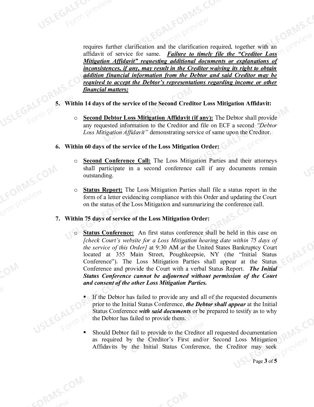 Preview Loss Mitigation Order