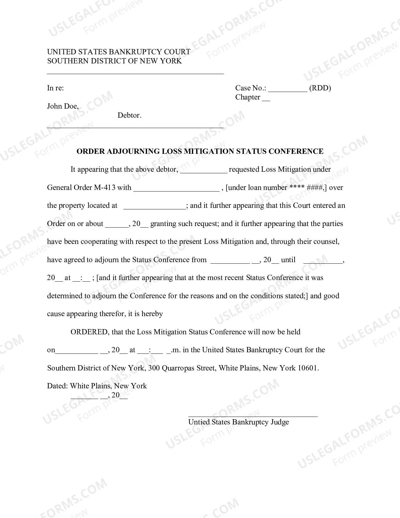 Preview Loss Mitigation Adjournment Order