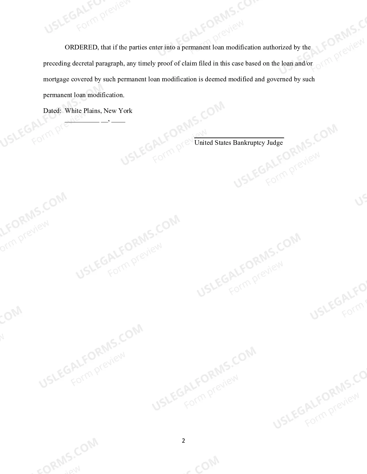 Preview Order Approving Trial Loan Modification