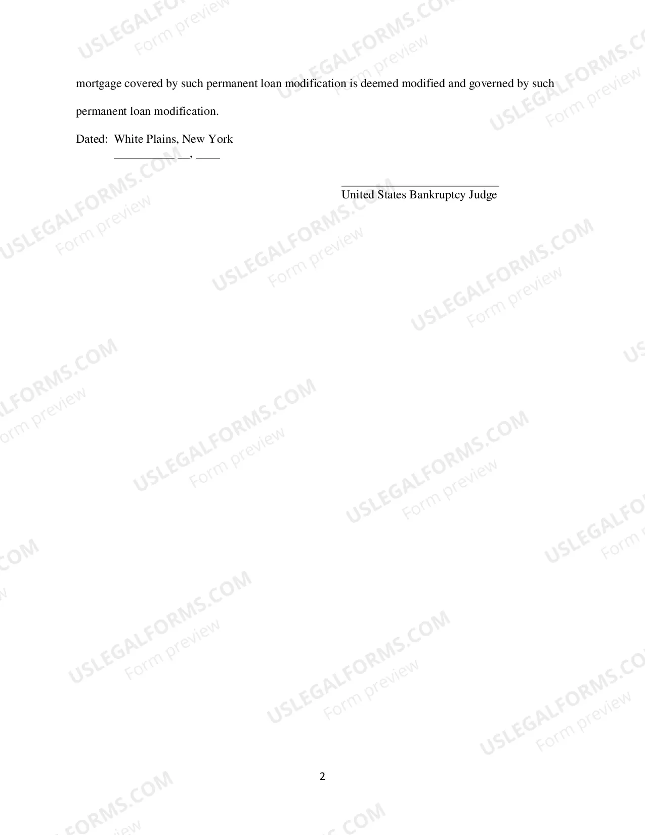 Preview Order Approving Trial Loan Modification