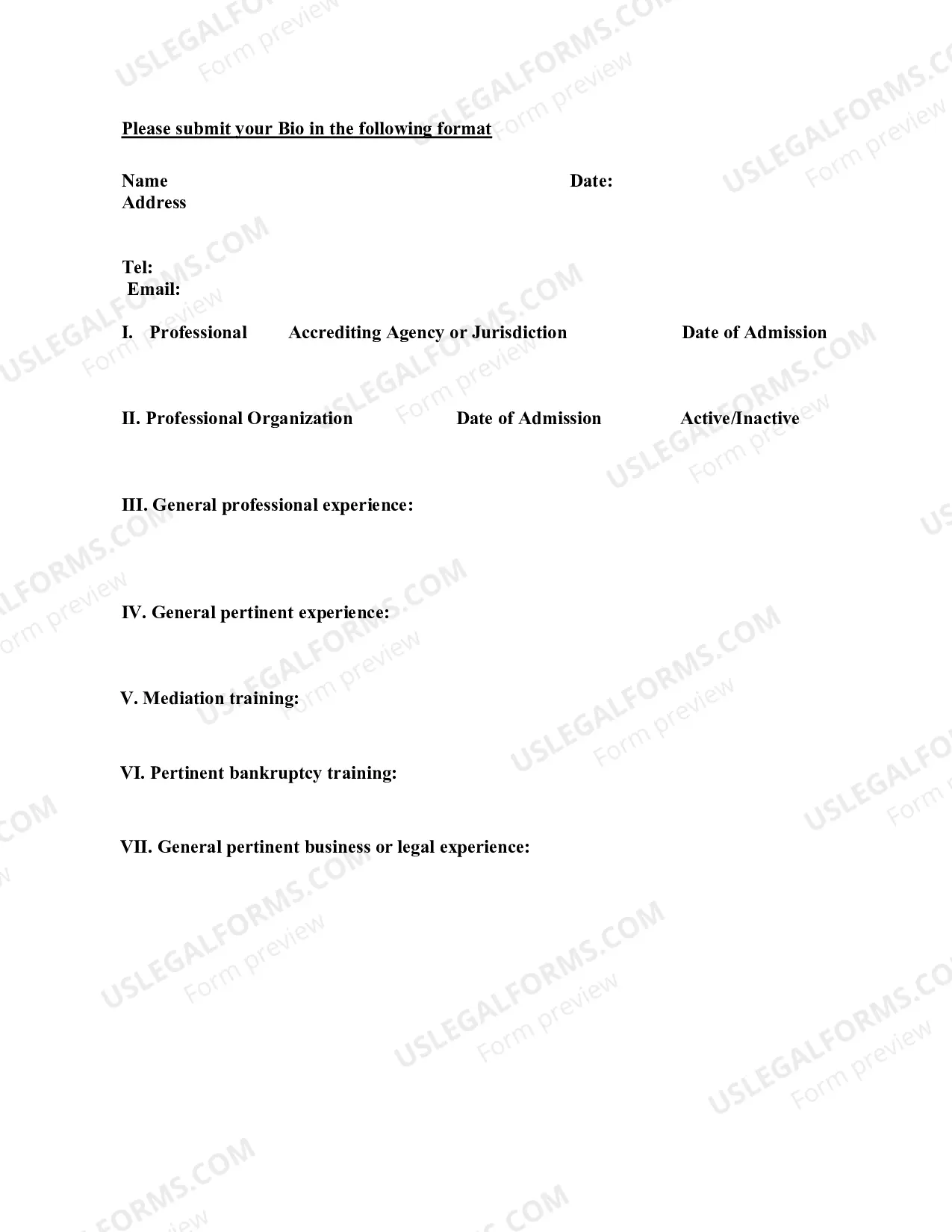 Preview Mediators' Application Form (Microsoft Word Format)